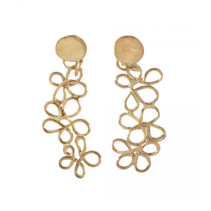 Earrings PETALS, GOLD-PLATED