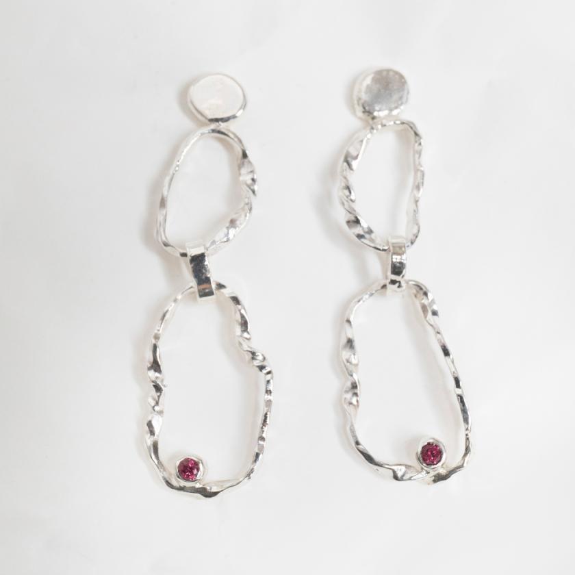 Earrings VILA rhodolite