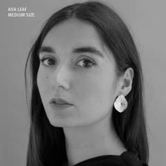 Earrings ASH LEAF polished medium